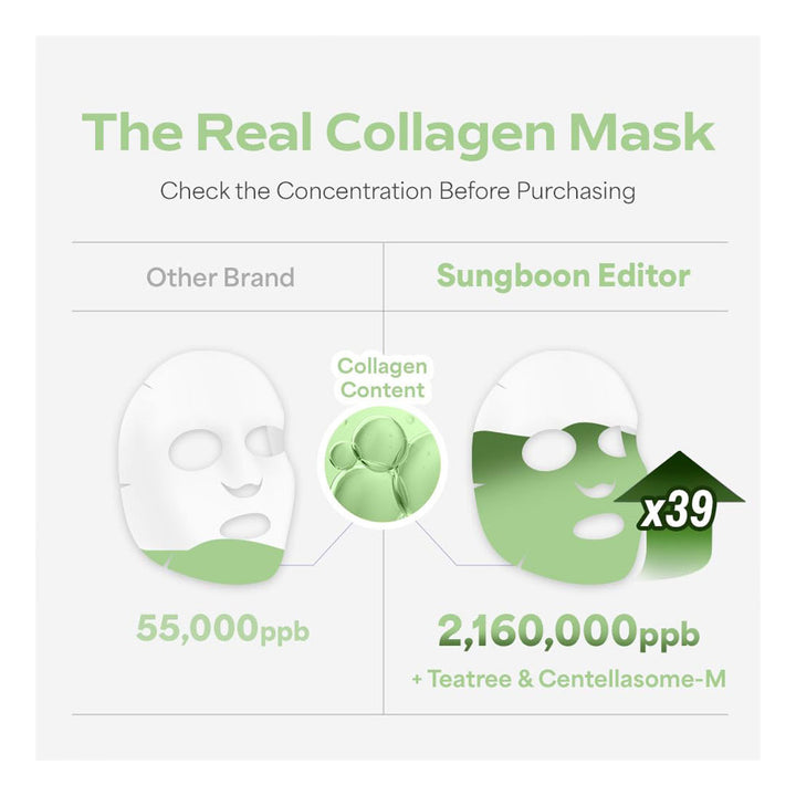 SUNGBOON EDITOR Deep Collagen Cica Teatree Soothing Mask - Peaches&Creme Shop Korean Skincare Malta