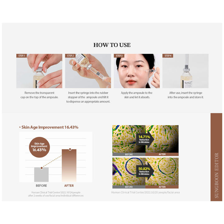 SUNGBOON EDITOR Silk Peptide Intensive Lifting Ampoule - Peaches&Creme Shop Korean Skincare Malta