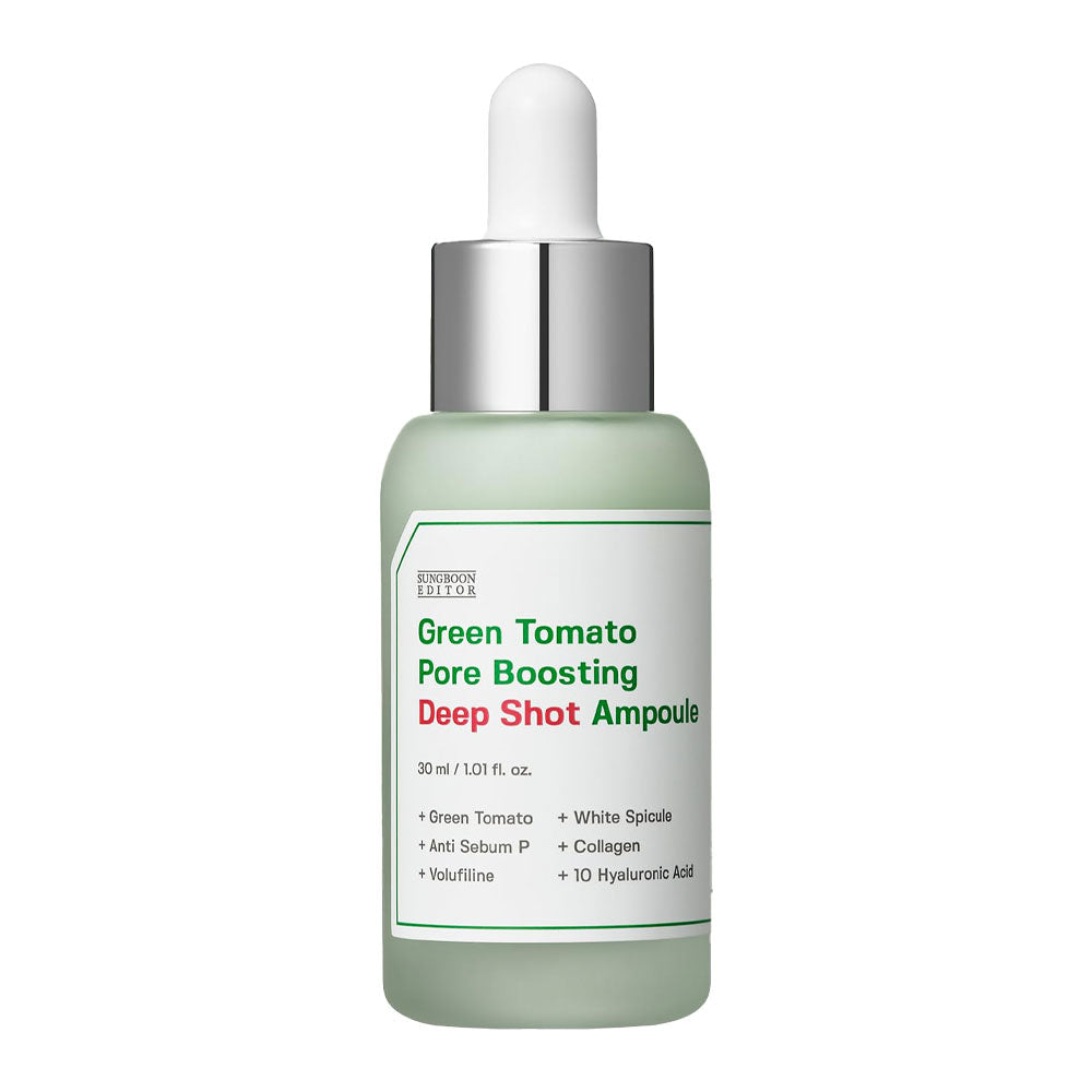 SUNGBOON EDITOR Green Tomato Pore Boosting Deep Shot Ampoule - Peaches&Creme Shop Korean Skincare Malta