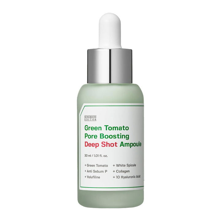 SUNGBOON EDITOR Green Tomato Pore Boosting Deep Shot Ampoule - Peaches&Creme Shop Korean Skincare Malta