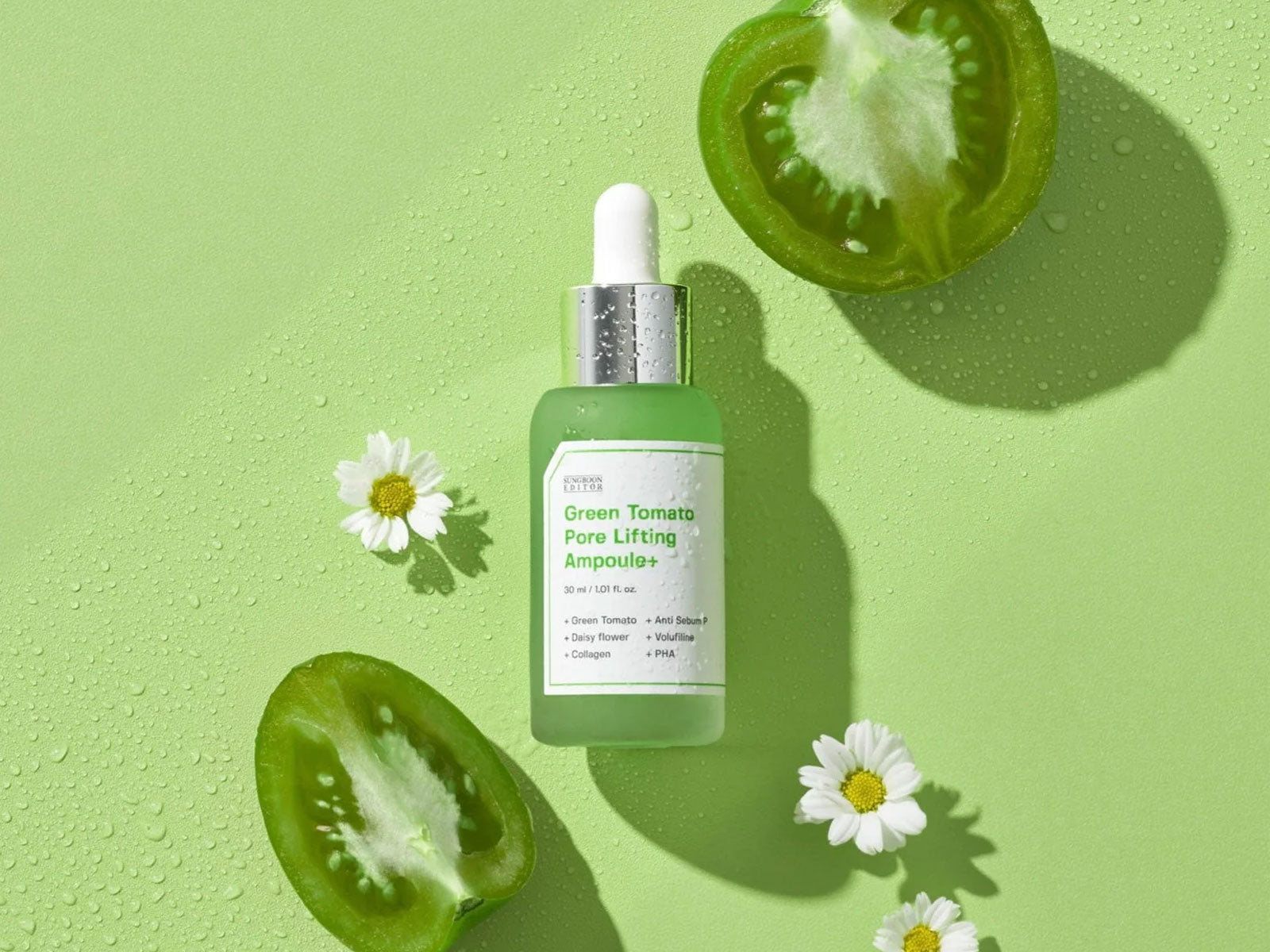 SUNGBOON EDITOR Green Tomato Pore Lifting Ampoule+ - Peaches&Creme Shop Korean Skincare Malta