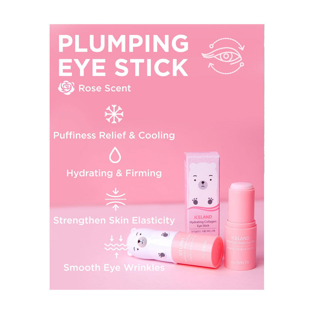THE SAEM Iceland Hydrating Collagen Eye Stick - Peaches&Creme Shop Korean Skincare Malta