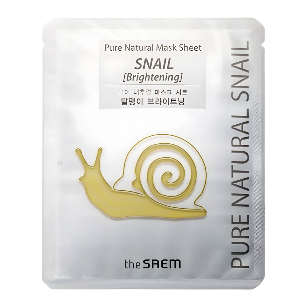 THE SAEM Pure Natural Snail Brightening Mask Sheet - Peaches&Creme Shop Korean Skincare Malta