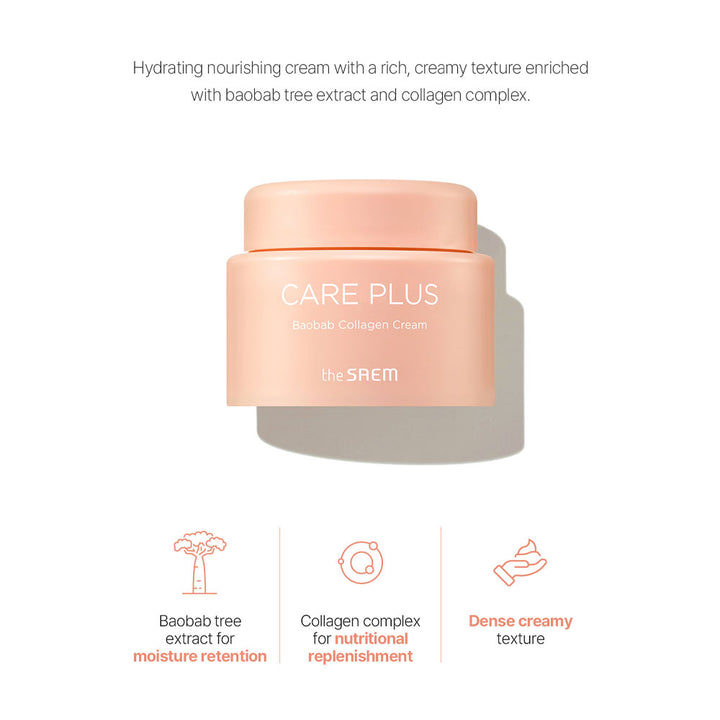 THE SAEM Care Plus Baobab Collagen Cream - Peaches&Creme Shop Korean Skincare Malta