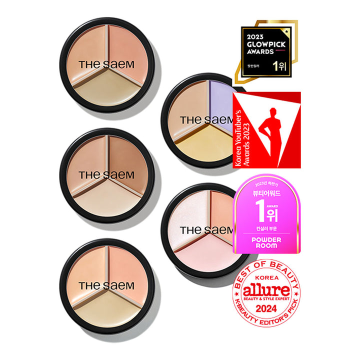 THE SAEM Cover Perfection Triple Pot Concealer - Peaches&Creme Shop Korean Skincare Malta