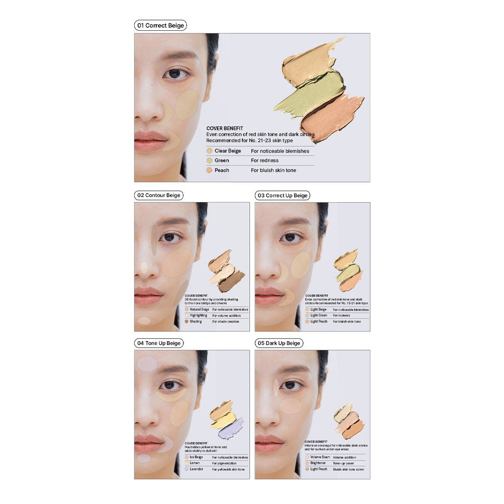 THE SAEM Cover Perfection Triple Pot Concealer - Peaches&Creme Shop Korean Skincare Malta