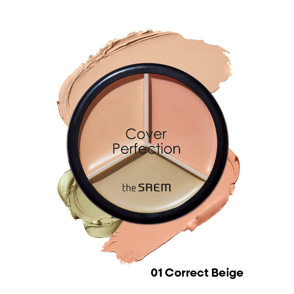 THE SAEM Cover Perfection Triple Pot Concealer - Peaches&Creme Shop Korean Skincare Malta