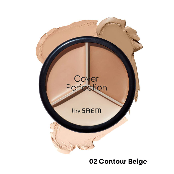 THE SAEM Cover Perfection Triple Pot Concealer - Peaches&Creme Shop Korean Skincare Malta