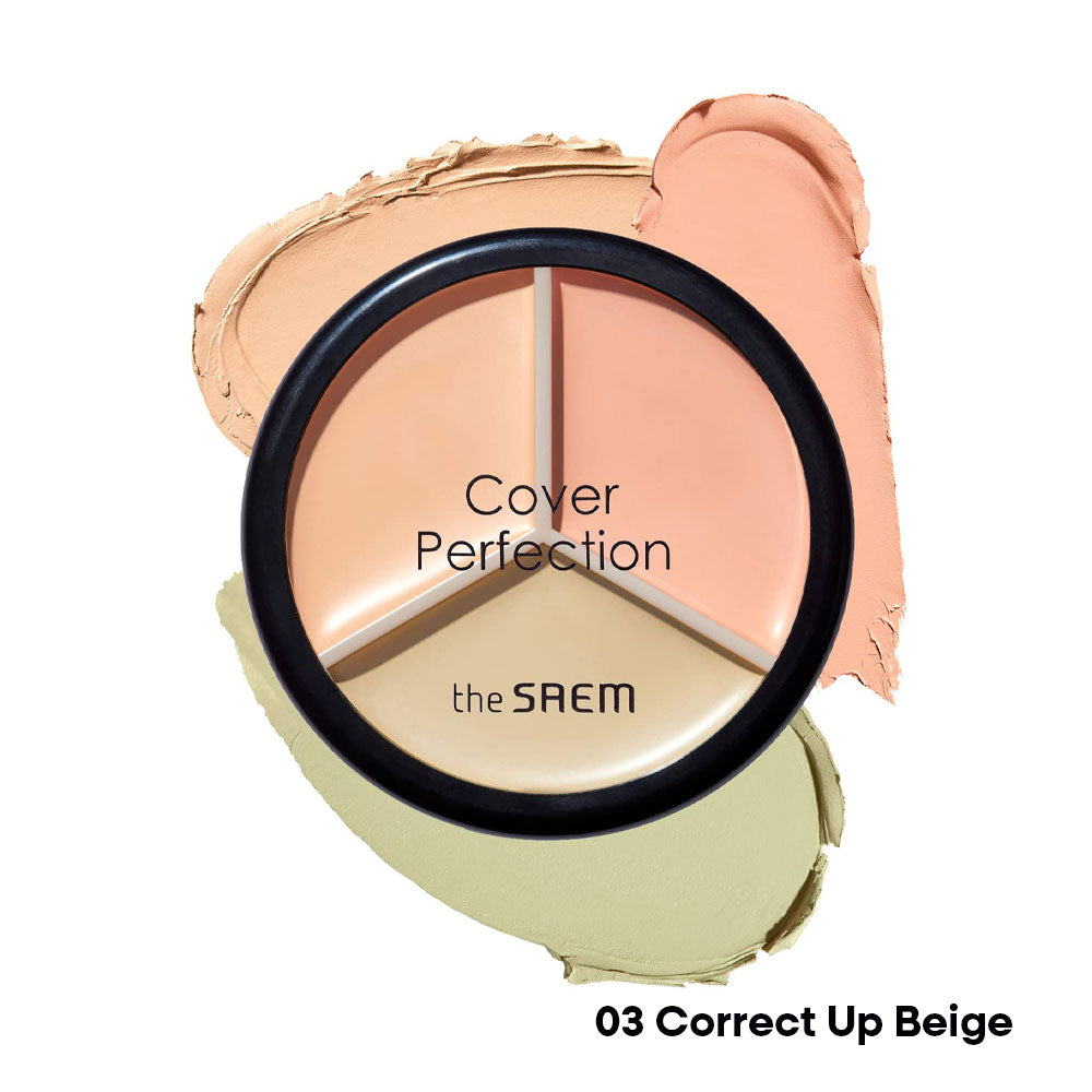 THE SAEM Cover Perfection Triple Pot Concealer - Peaches&Creme Shop Korean Skincare Malta