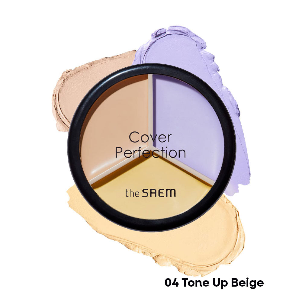 THE SAEM Cover Perfection Triple Pot Concealer - Peaches&Creme Shop Korean Skincare Malta