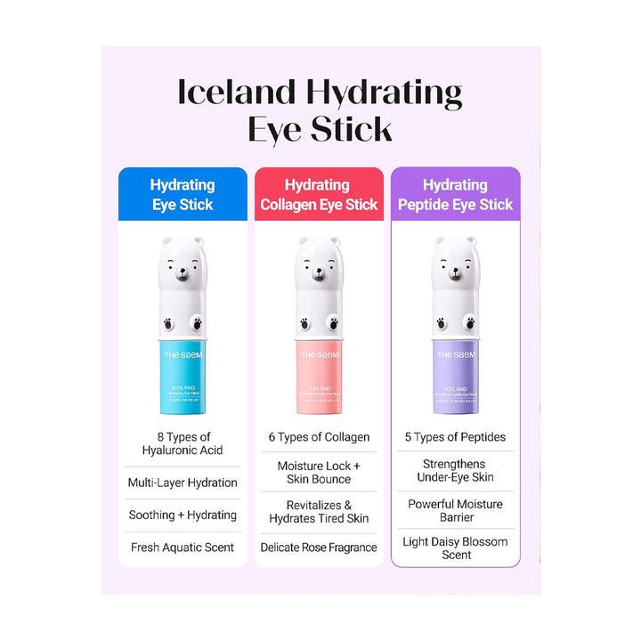 THE SAEM Iceland Hydrating Peptide Eye Stick - Peaches&Creme Shop  Korean Skincare Malta