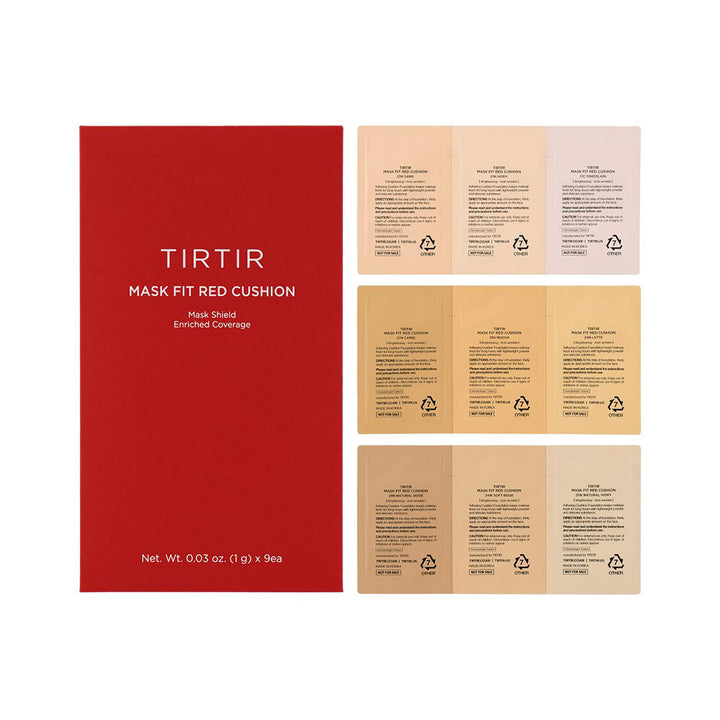 TIRTIR Red Cushion Foundation Shade Sampler - Peaches&Creme Shop Korean Skincare Malta