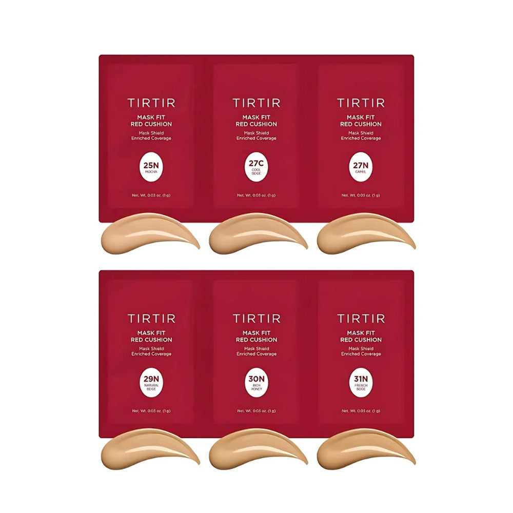 TIRTIR Red Cushion Foundation Shade Sampler - Peaches&Creme Shop Korean Skincare Malta