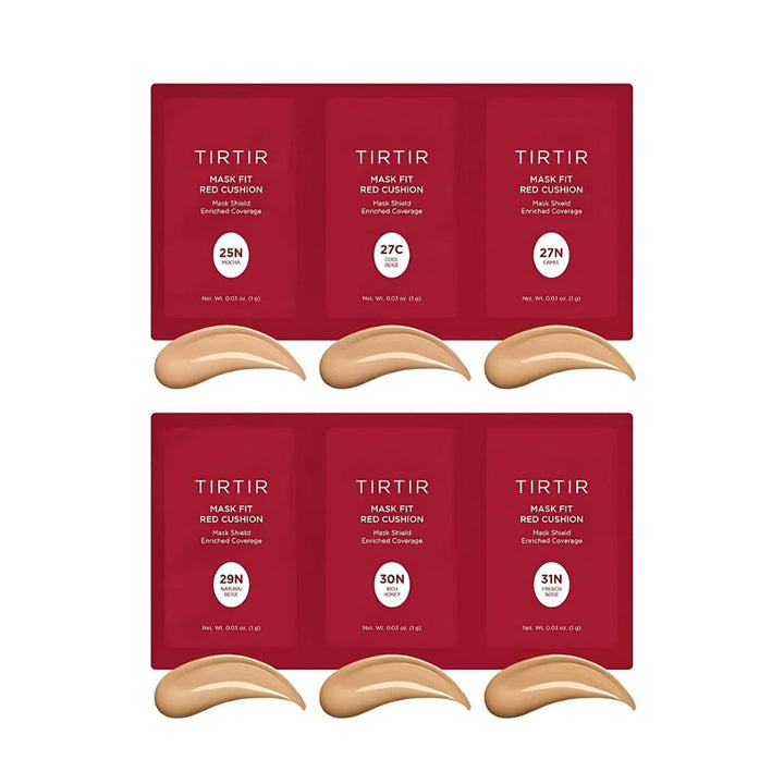 TIRTIR Red Cushion Foundation Shade Sampler - Peaches&Creme Shop Korean Skincare Malta