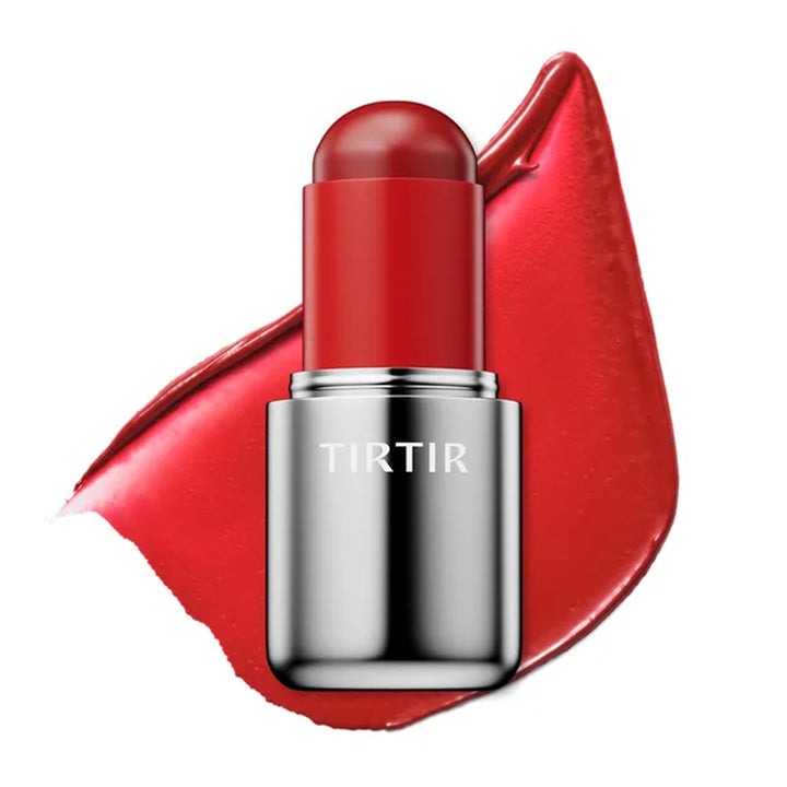 Red lipstick with silver base and &