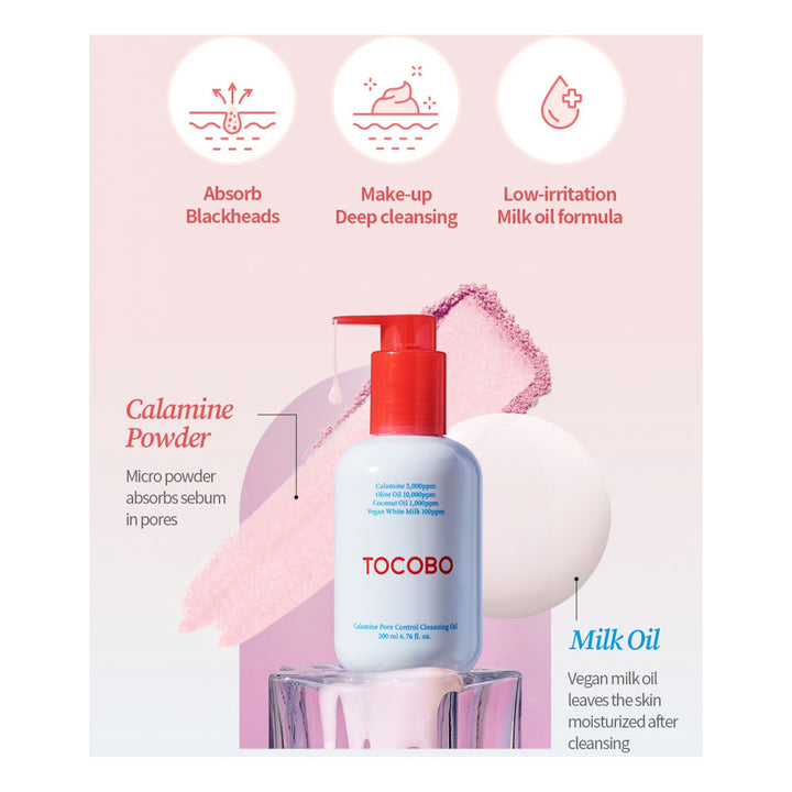 TOCOBO Calamine Pore Control Cleansing Oil - Peaches&Creme Shop Korean Skincare Malta