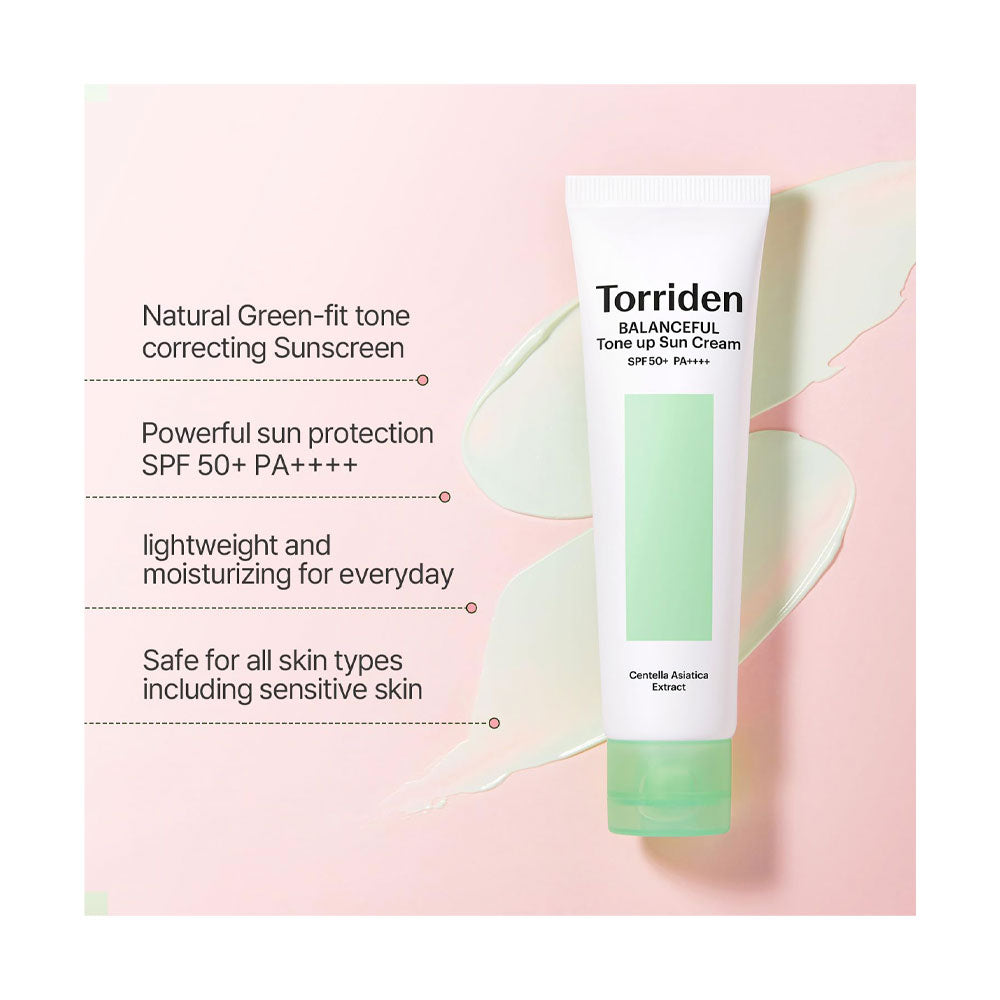 TORRIDEN Balanceful Cica Tone Up Sun Cream - Peaches&Creme Shop Korean Skincare Malta