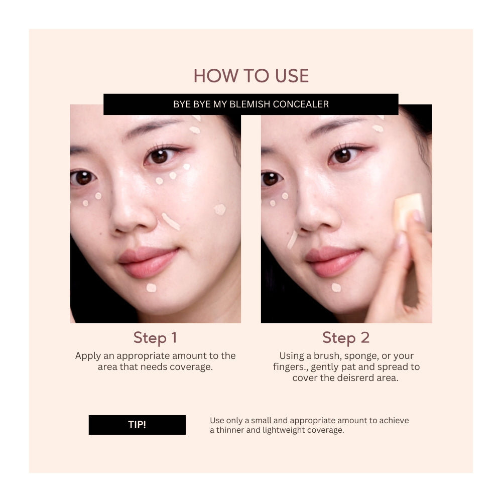 UNLEASHIA Bye Bye My Blemish Concealer - Peaches&Creme Shop Korean Skincare Malta