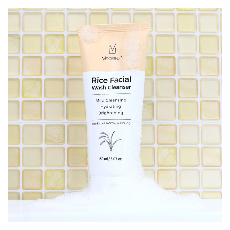 VEGREEN Rice Facial Wash Cleanser - Peaches&Creme Shop Korean Skincare Malta