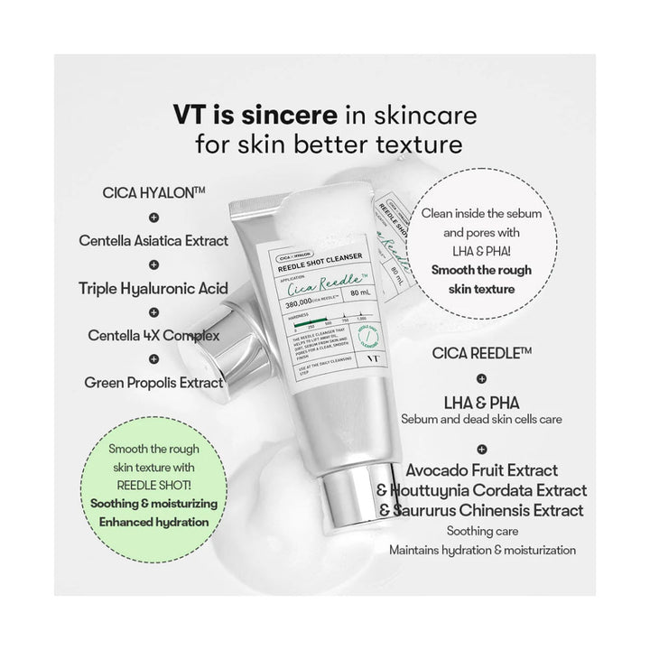 VT COSMETICS Reedle Shot Cleanser - Peaches&Creme Shop Korean Skincare Malta