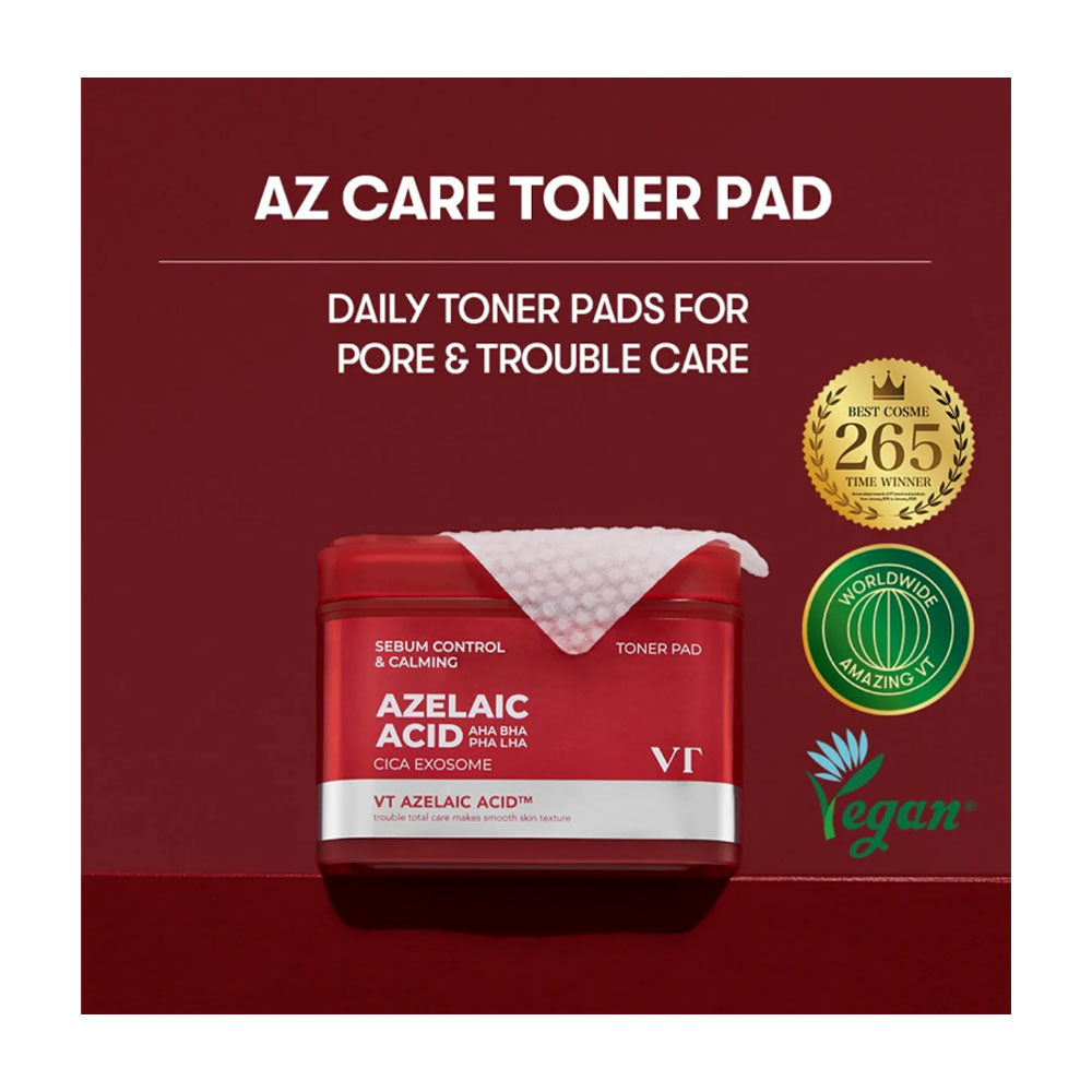 VT COSMETICS Azelaic Azelaic AZ Care Toner Pad - Peaches&Creme Shop Korean Skincare Malta