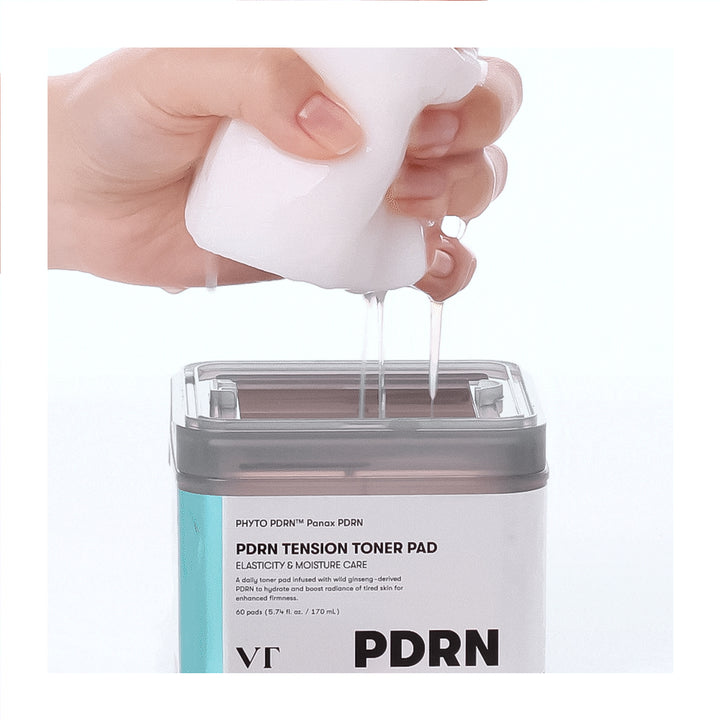 Hand dispensing a white liquid into a container labeled &