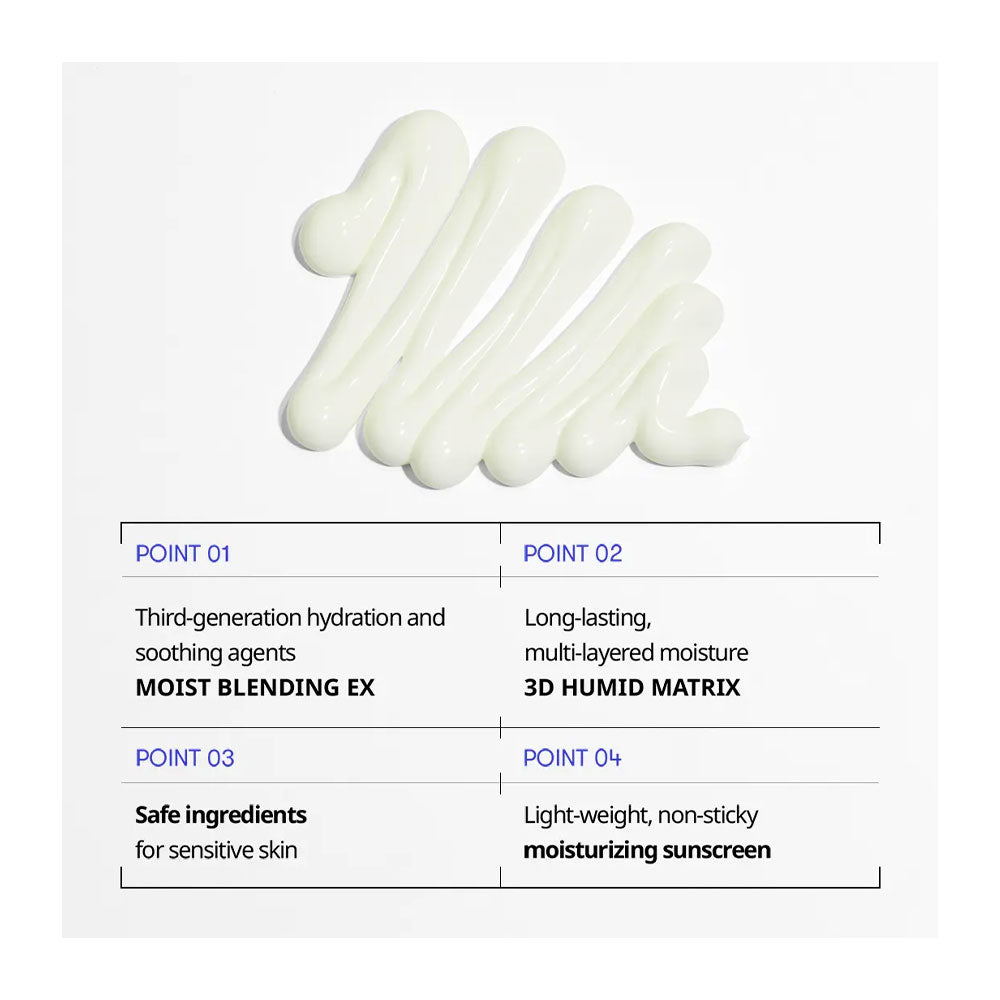 White tubes with text detailing product features on a white background