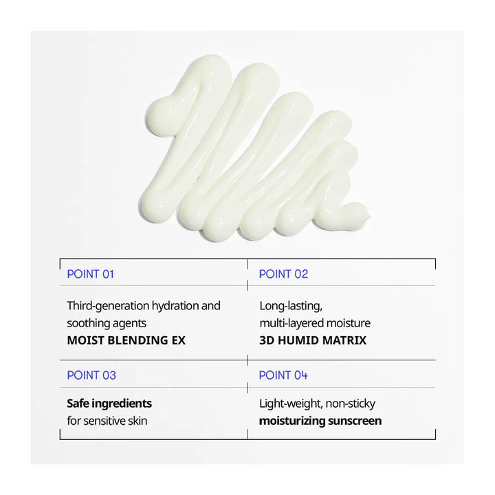 White tubes with text detailing product features on a white background