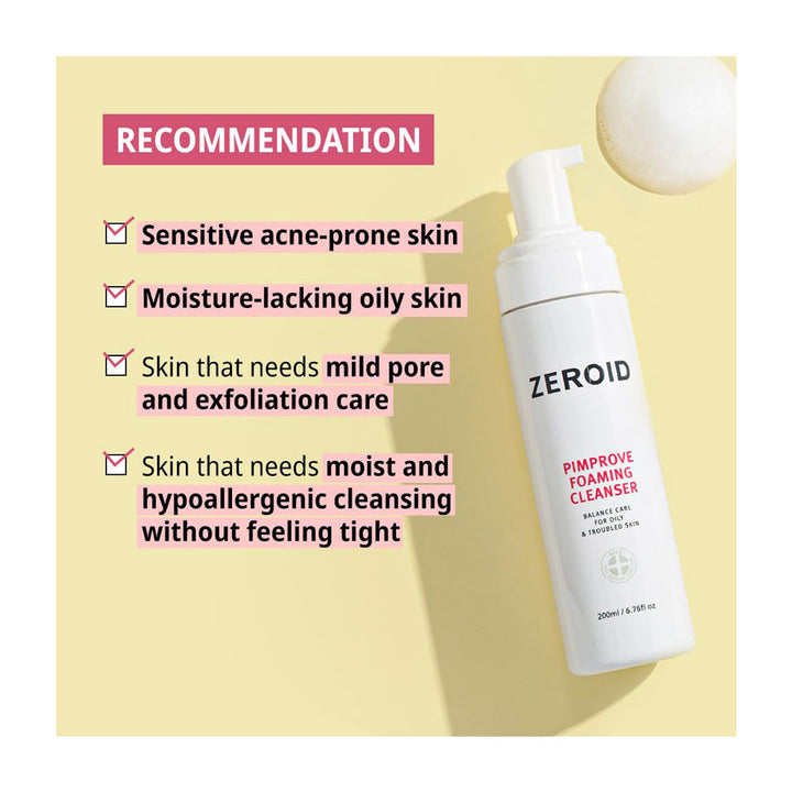ZEROID Pimprove Foaming Cleanser - Peaches&Creme Shop Korean Skincare Malta