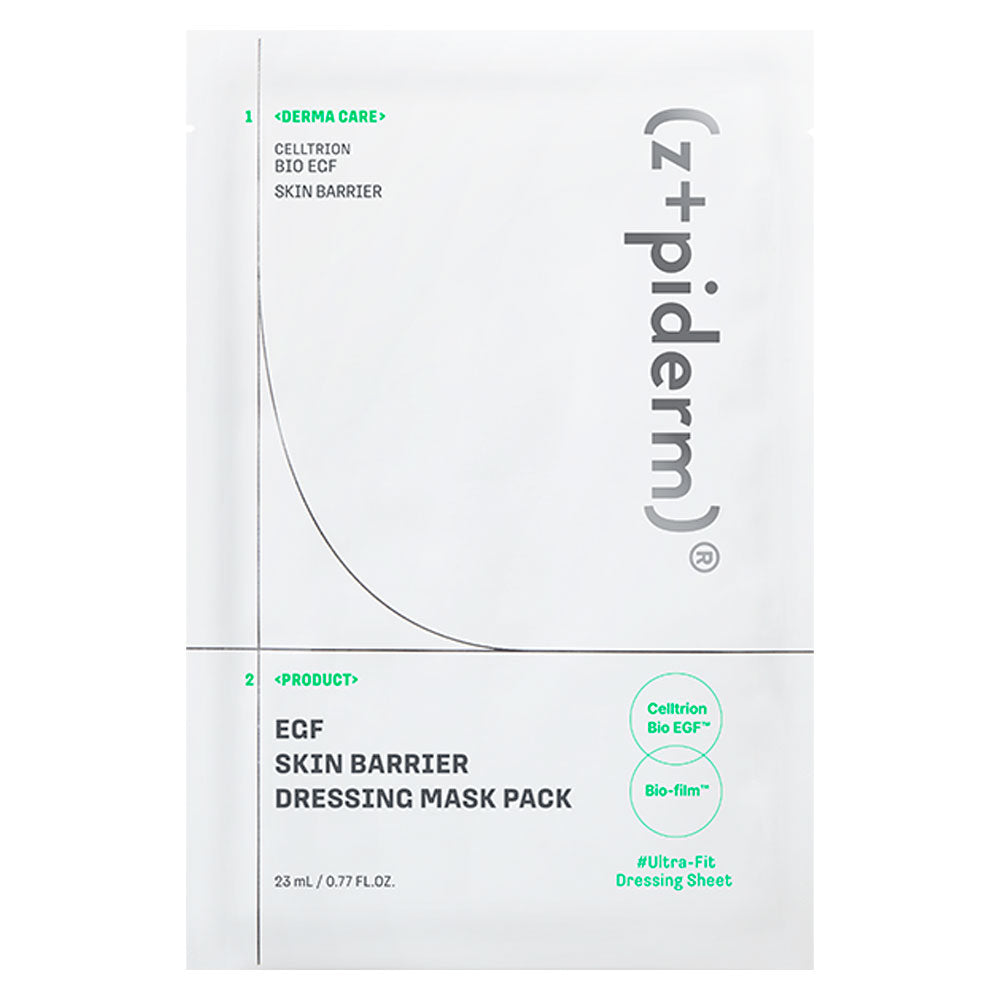 A white sheet mask pack from the brand (z)piderm, labeled &