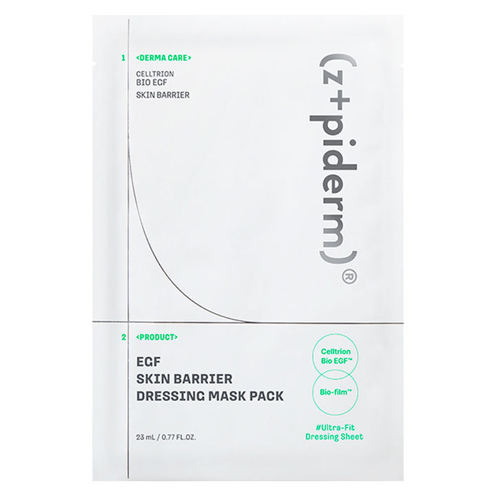 A white sheet mask pack from the brand (z)piderm, labeled &