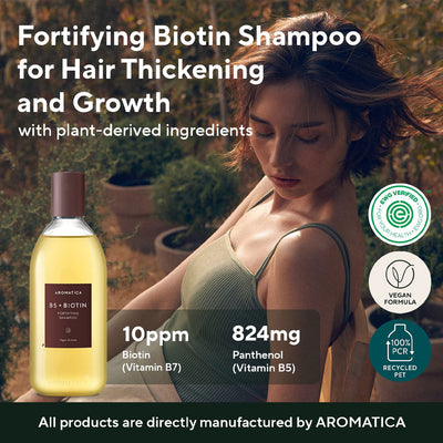 AROMATICA B5+Biotin Fortifying Shampoo - Peaches&Creme Shop Korean SkincareMalta