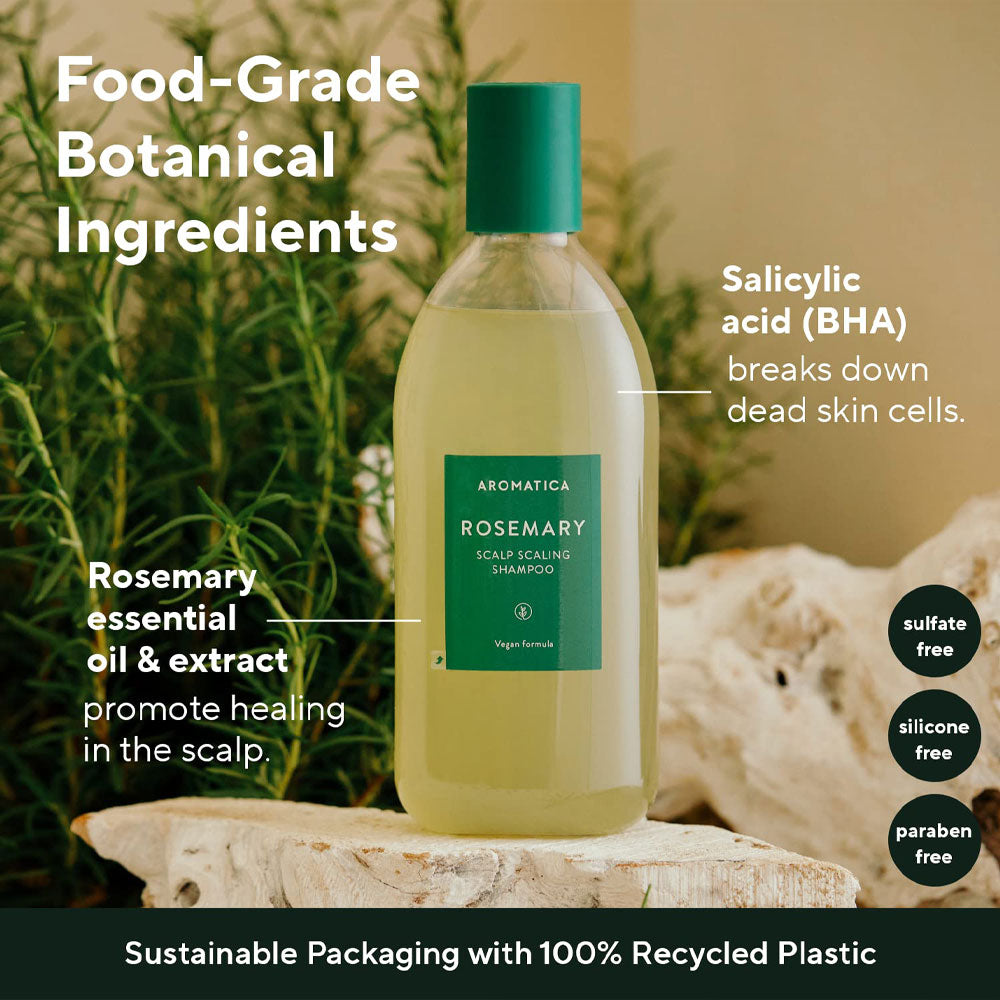 Aromatica Rosemary Scalp Scaling Shampoo - Peaches&Creme Shop Korean Skincare Malta