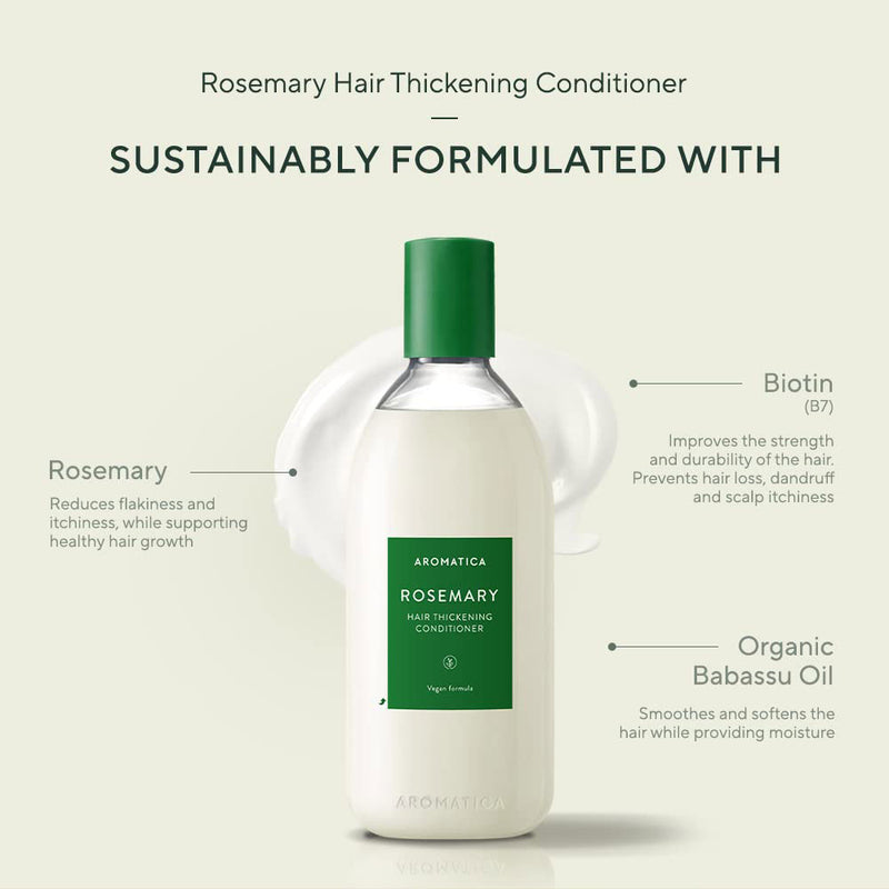 Aromatica Rosemary Hair Thickening Conditioner - Peaches&Creme Shop Korean Skincare Malta