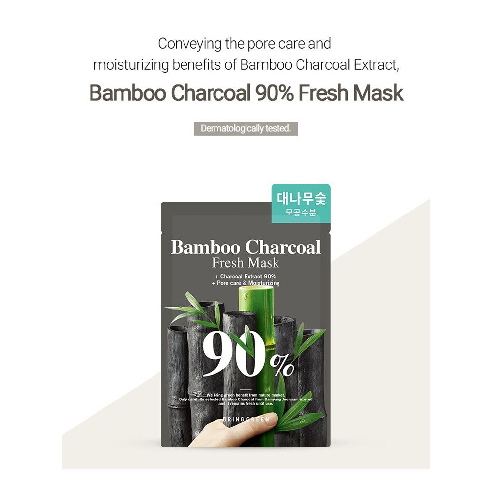 BRING GREEN Bamboo Charcoal 90% Fresh Mask - Peaches&Creme Shop Korean Skincare Malta