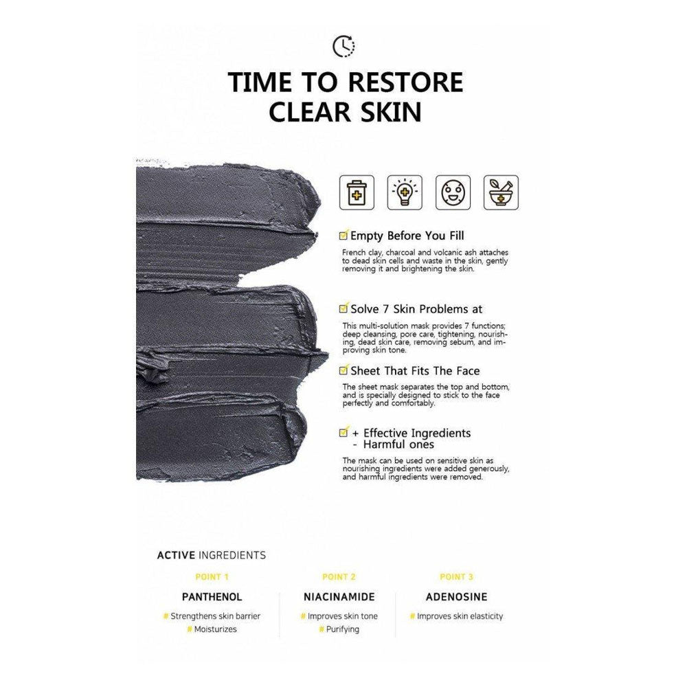 Barulab 7in1 Total Solution Black Clay Mask - Peaches&amp;Creme Korean Skincare Malta