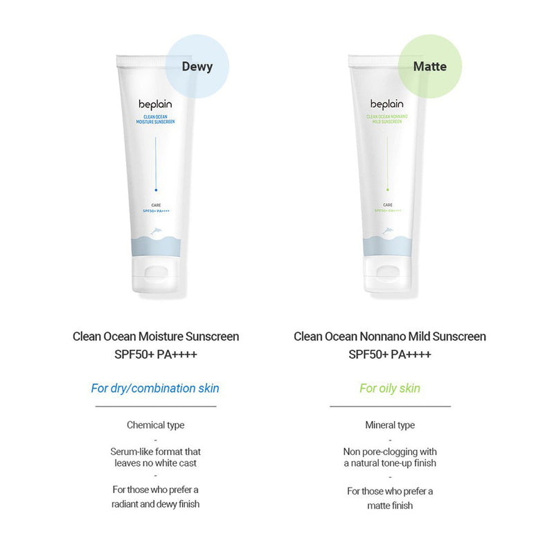 Beplain Clean Ocean NonNano Mild Sunscreen SPF50+/PA++++ - Peaches&Creme Shop Korean Skincare Malta
