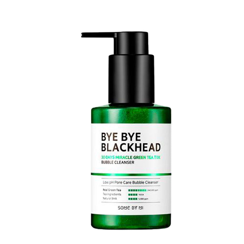Some by Mi bye Bye Blackhead 30 Day Miracle Green Tea ToxBubble Cleanser - Peaches&Creme Shop Korean Skincare Malta