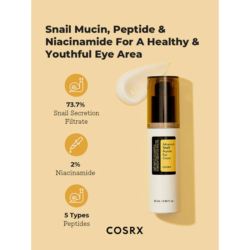 Cosrx - Advanced Snail Peptide Eye Cream - Peaches&Creme Shop Korean Skincare Malta