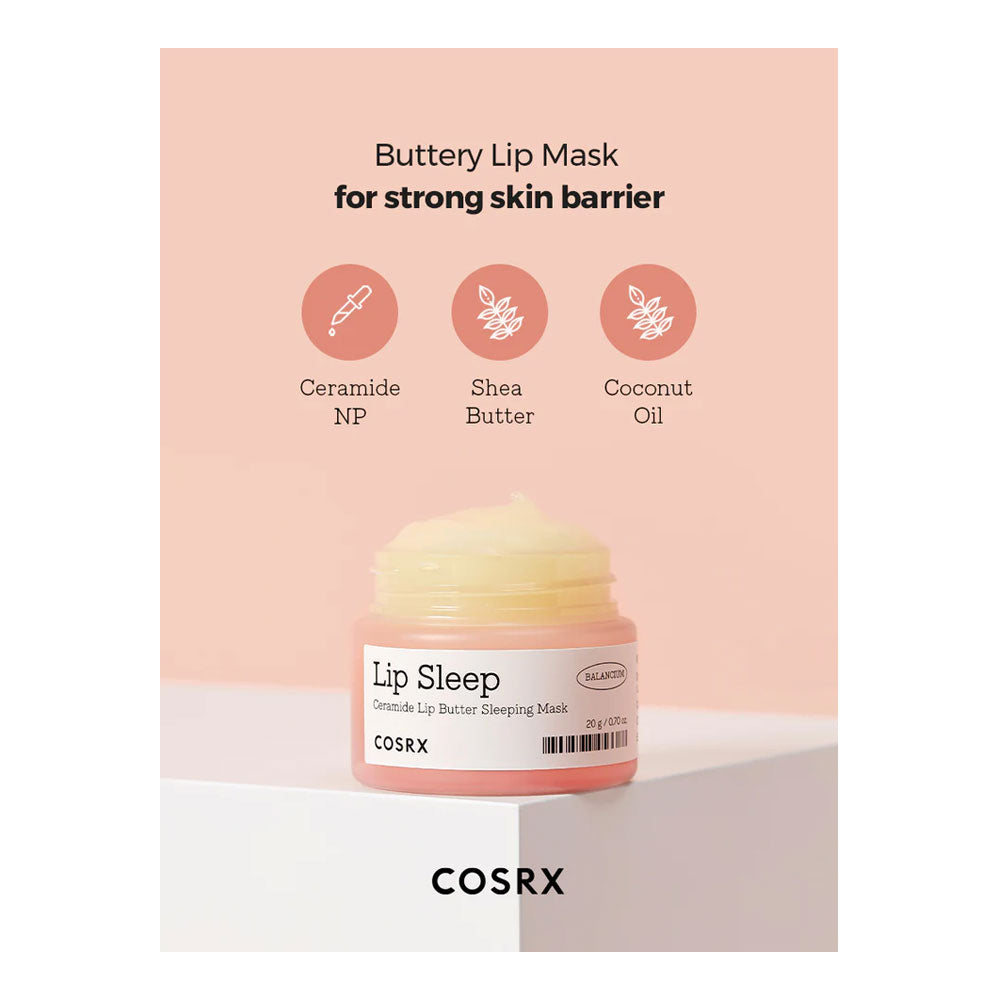 COSRX Lip Sleep Ceramide Lip Butter Sleeping Mask - Peaches&Creme Shop Korean Skincare Malta