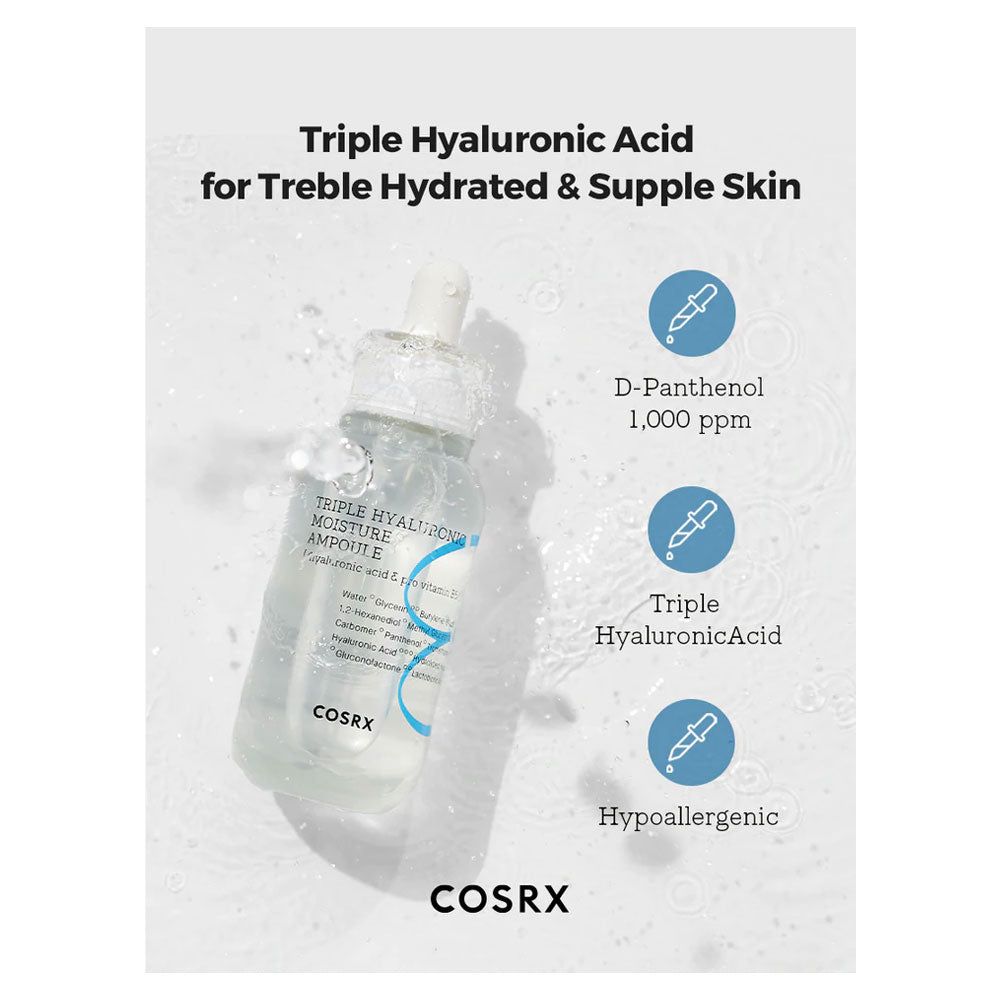COSRX Hydrium Triple Hyaluronic Ampoule - Peaches&Creme Shop Korean Skincare Malta