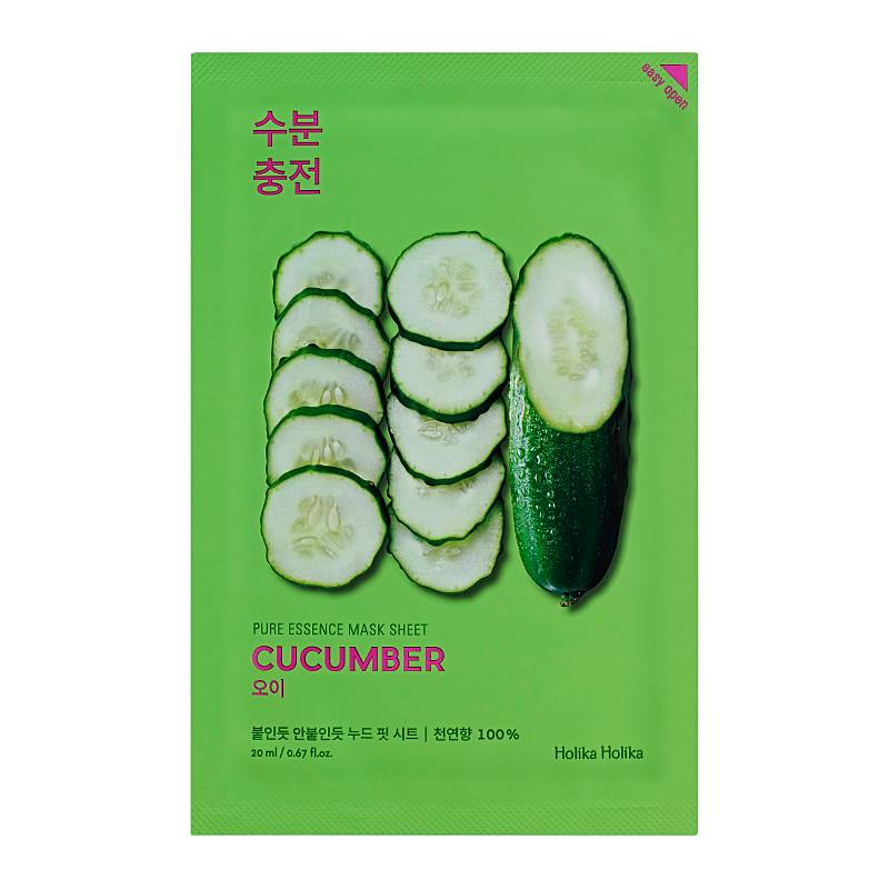 Holika Holika Pure Essence Mask Sheet - Cucumber - Peaches&Creme Shop Korean Skincare Malta