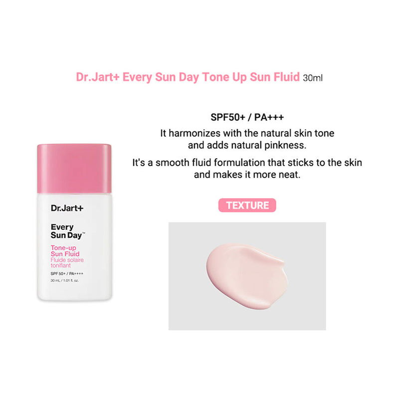 Dr. Jart+ Every Sun Day Tone-up Sun Fluid SPF50+ PA++++ - Peaches&Creme Shop Korean Skincare Malta