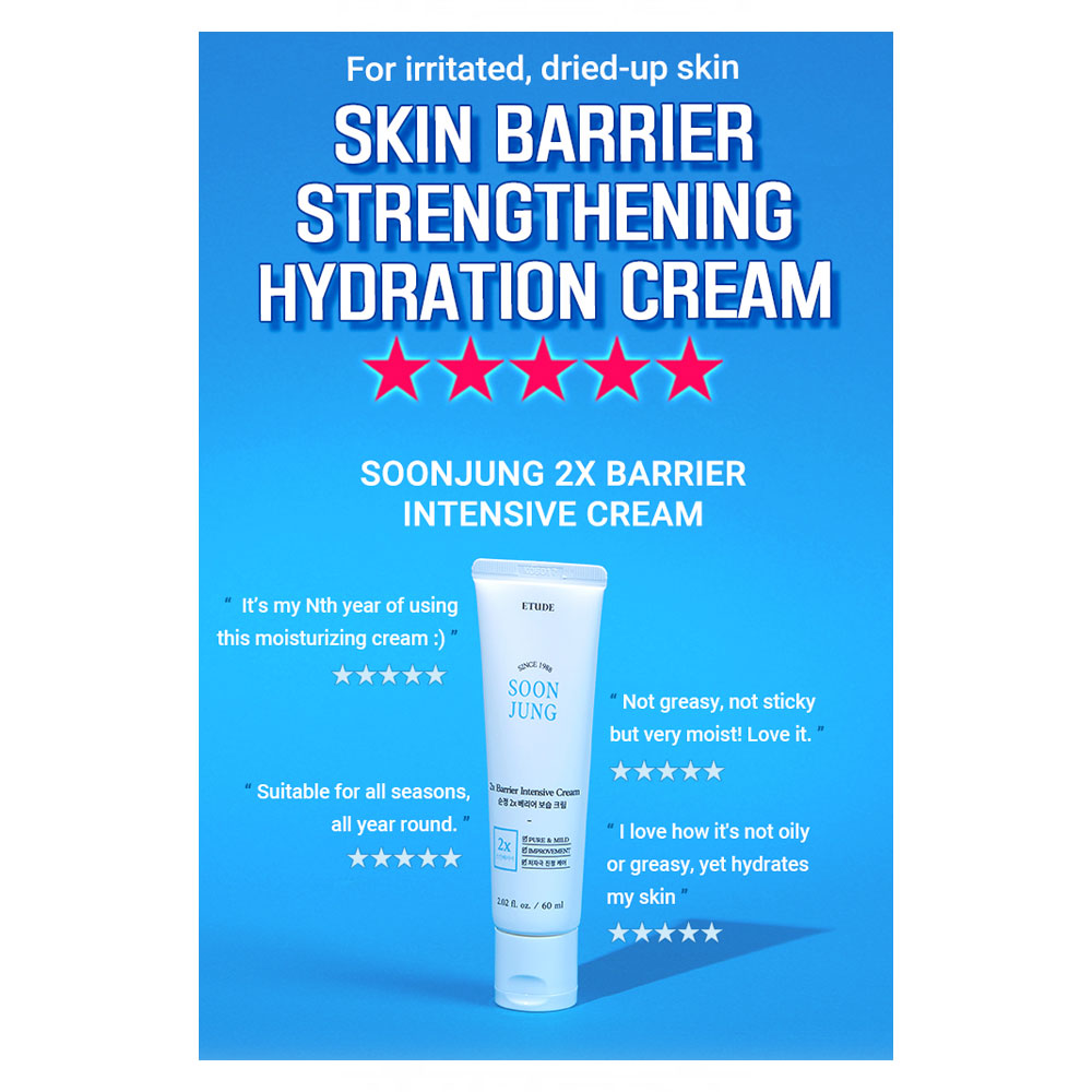 ETUDE HOUSE Soon Jung 2x Barrier Intensive Cream - Peaches&Creme Shop Korean Skincare Malta