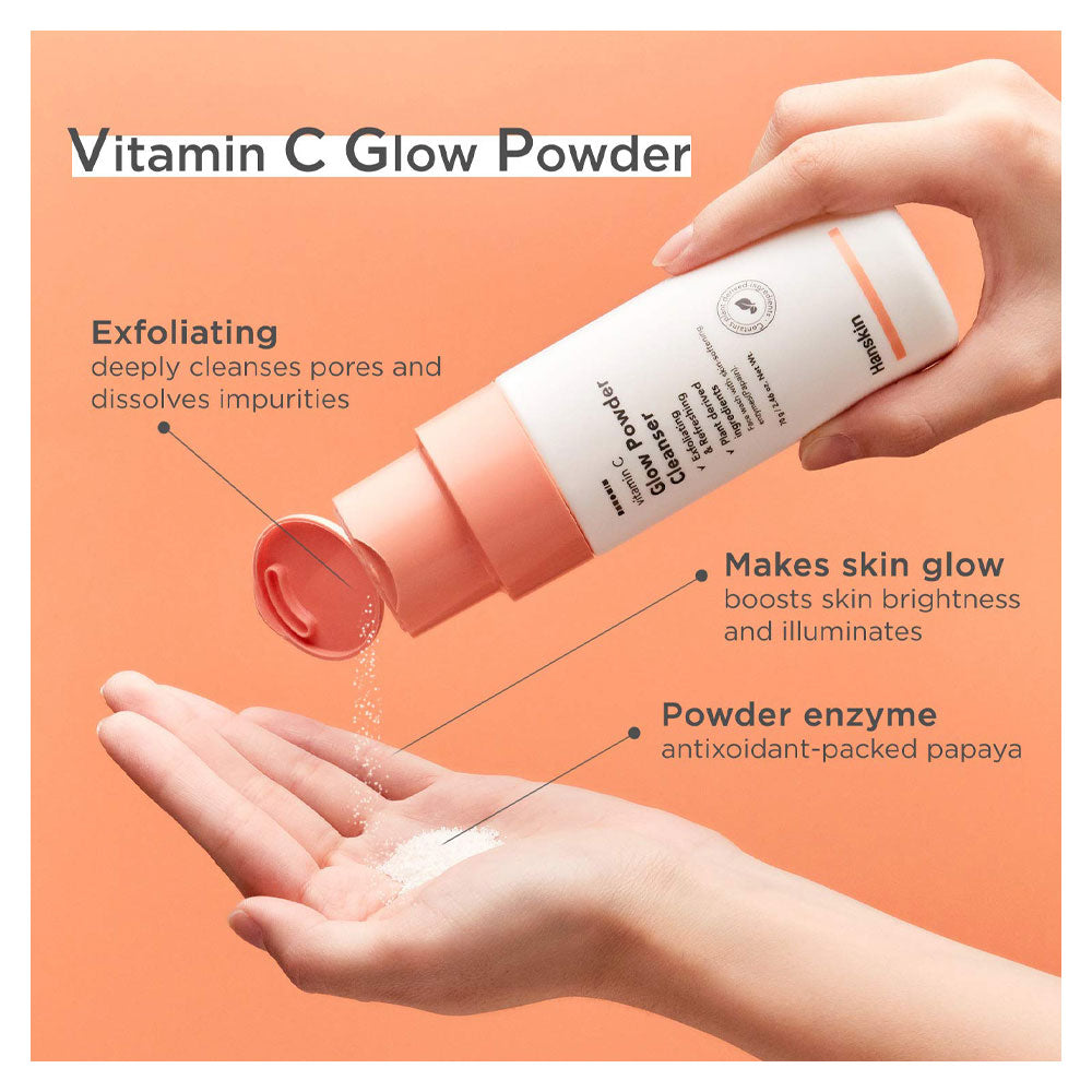Hanskin Vitamin C Glow Powder Cleanser - Peaches&Creme Shop Korean Skincare Malta