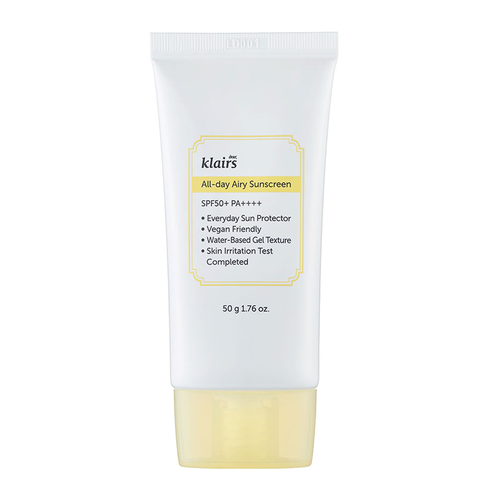 Klairs All-Day Airy Sunscreen  SPF 50+ PA++++ - Peaches&Creme Shop Korean Skincare Malta