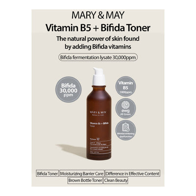 MARY&MAY Vitamin B5 + Bifida Toner - Peaches&Creme Korean Skincare Shop Malta
