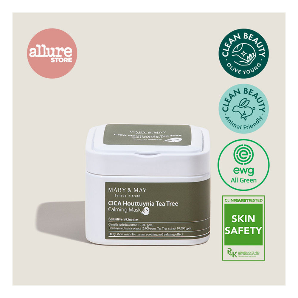 MARY & MAY CICA Houttuynia Tea Tree Calming Mask - Peaches&Creme Shop Korean Skincare Malta