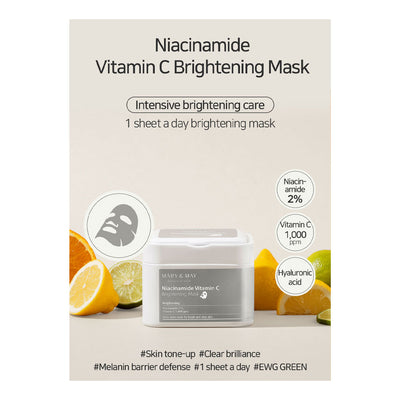 MARY & MAY Niacinamide Vitamin C Brightening Mask - Peaches&Creme Shop Korean Skincare Malta