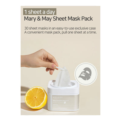 MARY & MAY Niacinamide Vitamin C Brightening Mask - Peaches&Creme Shop Korean Skincare Malta